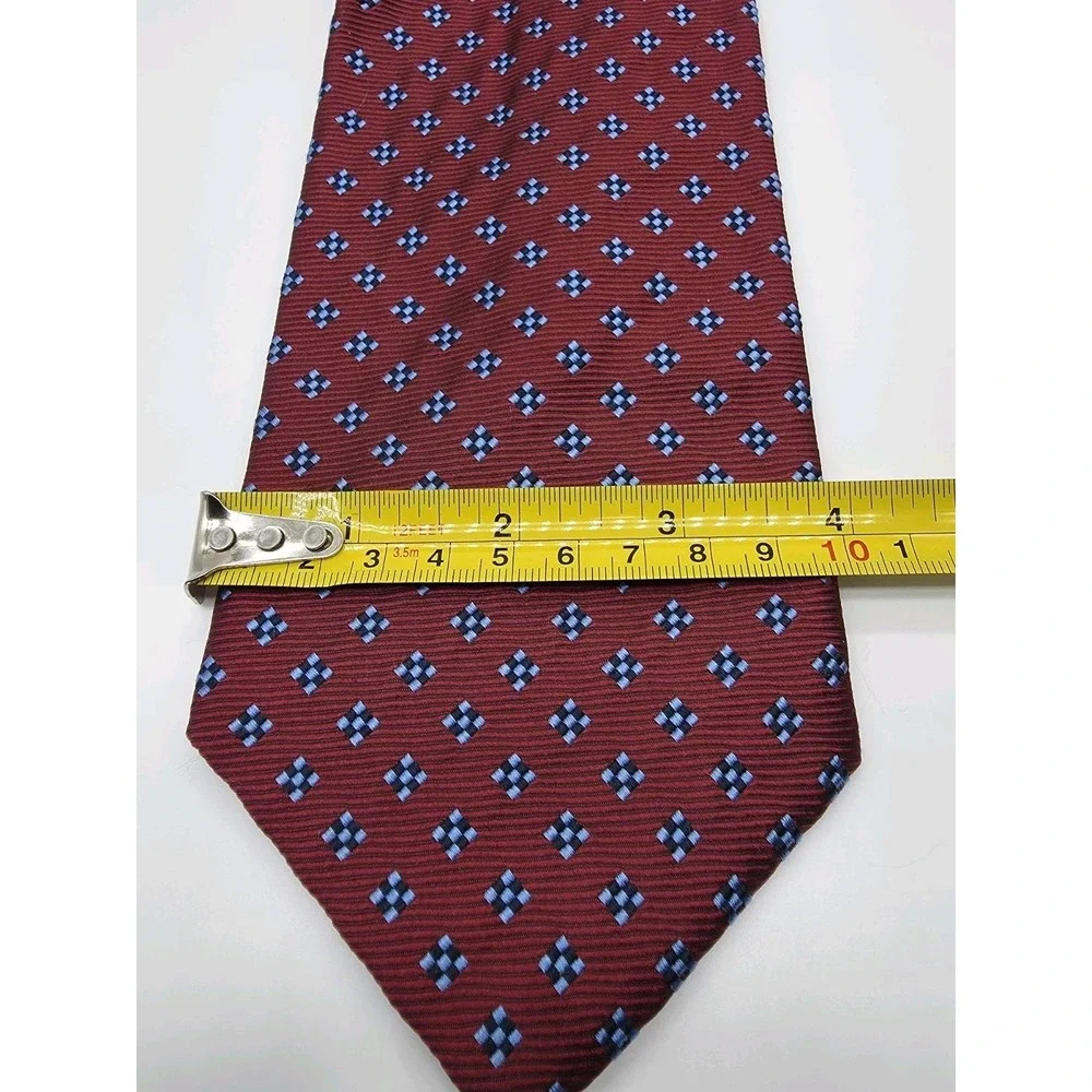 Vintage Tom James Royal Classic Multicolor 100% Silk Geometric Tie 57